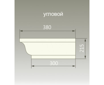 Карниз фасадный бетонный угловой ФД-К.2У, цвет красный